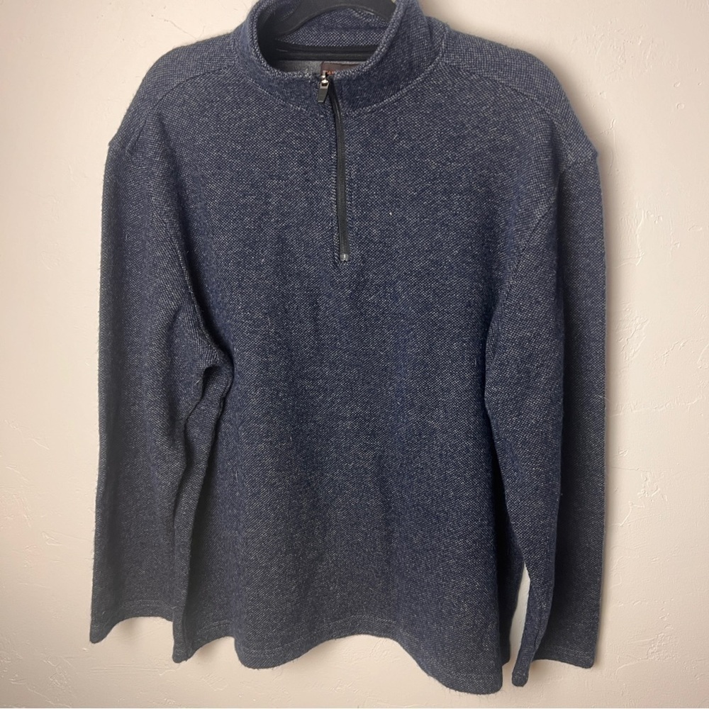 Fairlane & Sons quarter zip pullover sweater navy XXL